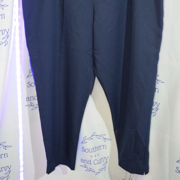The Avenue Navy Side Zip Slacks Size 26 - Picture 2 of 8